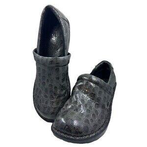 BOC Born Concept PEGGY Black Gray Croc Print Slip On Clog Shoes Size 9.5US EU 41